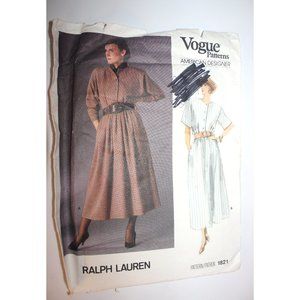 UNCUT Vogue 1821 sewing pattern Ralph Lauren dress